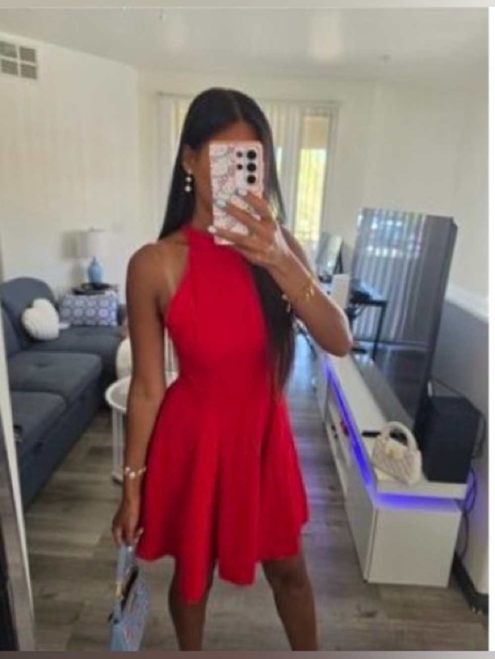 NWT ZARA Red Halter Fit & Flare Dress SZ XS   HAS POCKETS!!!
